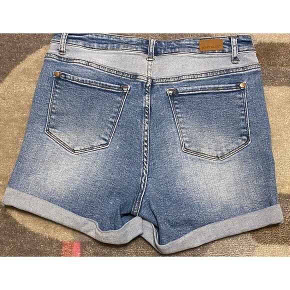 Judy Blue Denim Jean Shorts Women’s Large Stretch Cuffed JB150143 Low Rise EUC - Picture 4 of 11